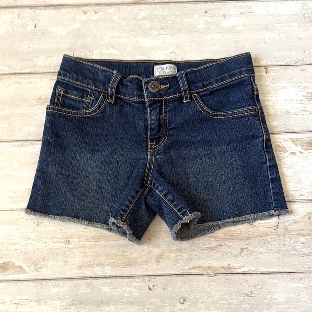 Girls Size 8 Stretch Denim Jean Cutoff Mid Rise Shorts 1989 Place Brand Kids